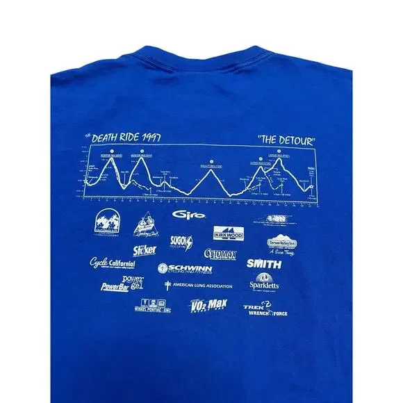 Vintage 90sโ The Death Ride 1997 Skull Mountain Tee - Single Stitch T-Shirt - L - Picture 5 of 9